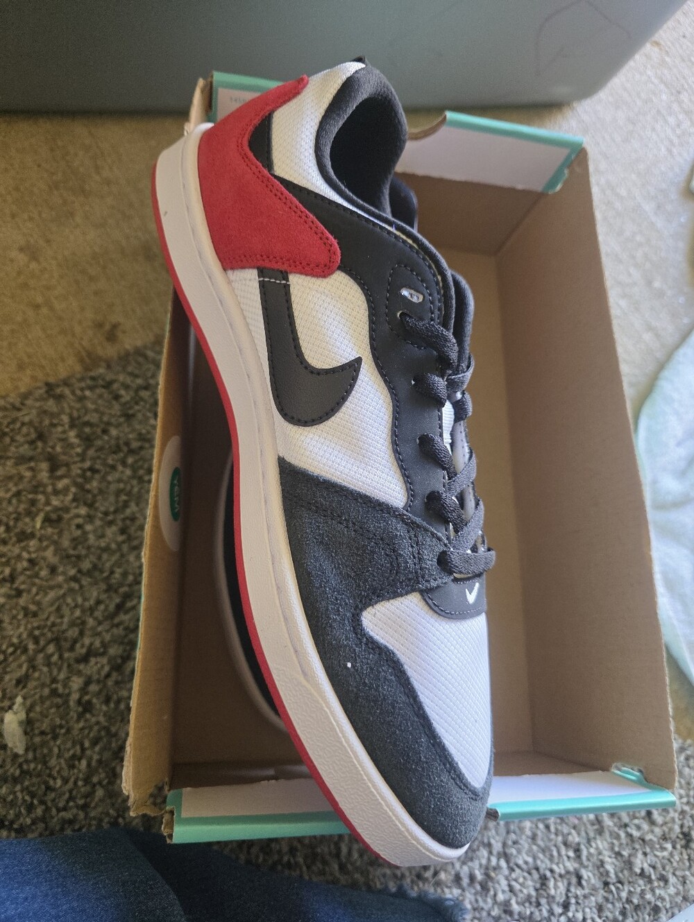 Men's Athletic Sneakers in Black, White & Red 11 Mens